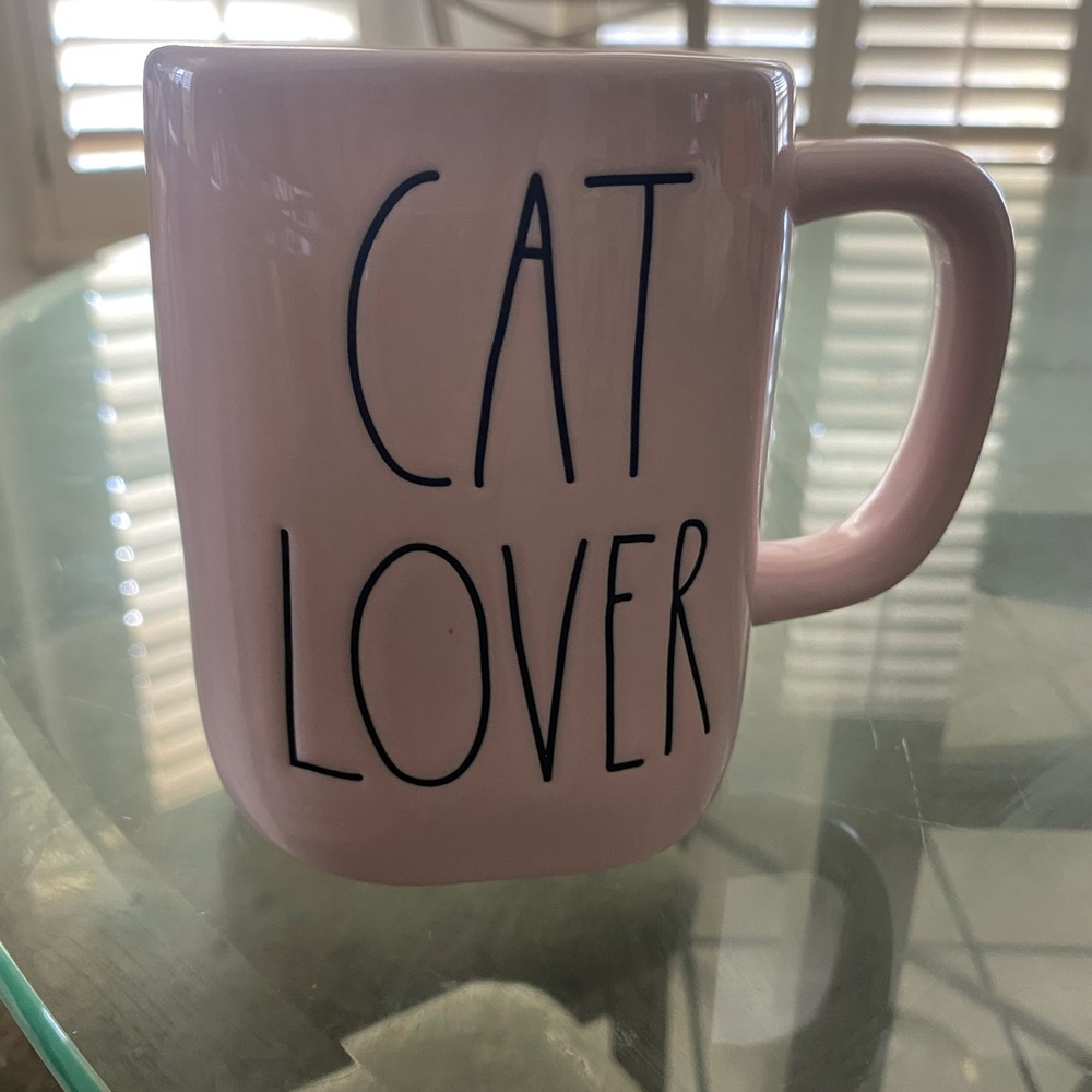 Rae Dunn Pink Cat-Themed Mug